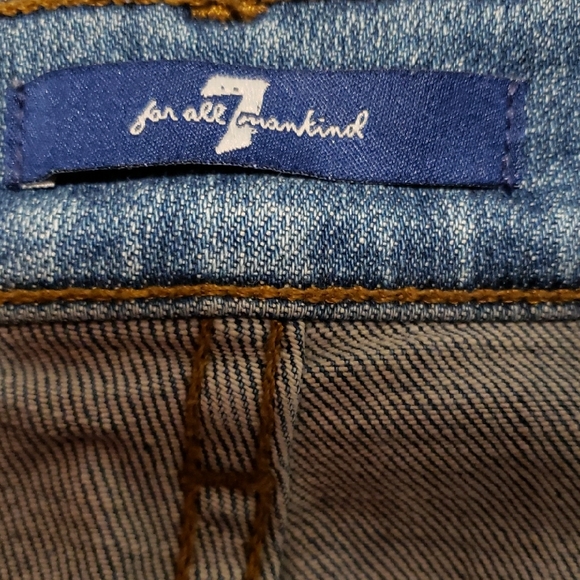 🧿7 For All Mankind Blue Skinny Jeans Premium Fit - Picture 2 of 7